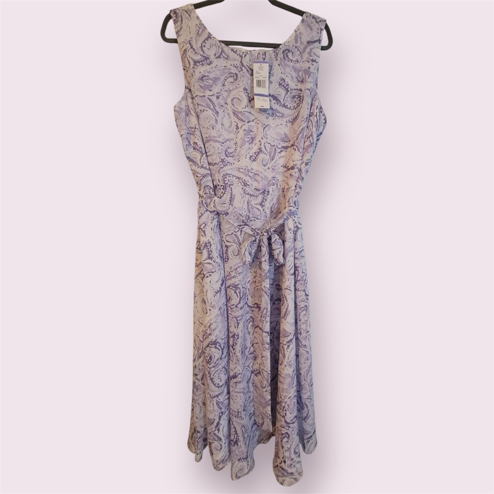 Black Label Purple and Cream Midi Dress